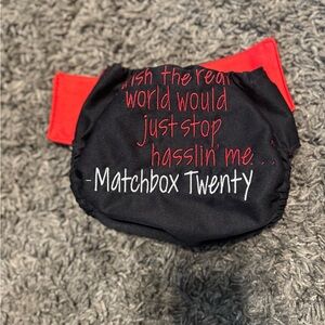Black and Red Matchbox Twenty Themed Cloth Diaper. One of a kind.